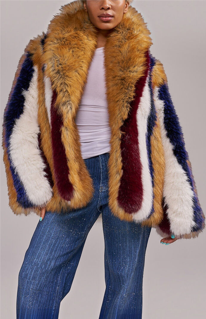 AZALEA WANG Ambria Faux Fur Jacket