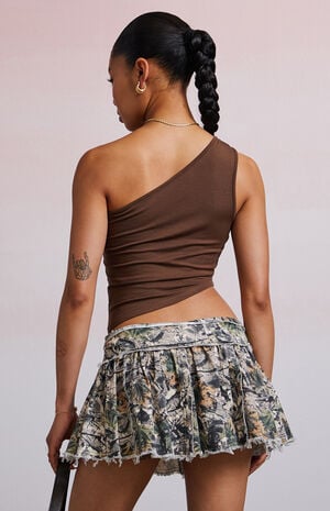 Mandy Knot One Shoulder Tank Top image number 4