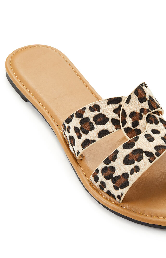 cheetah print slide sandals