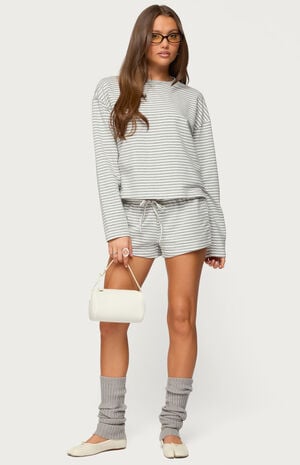 Jaine Striped Drawstring Shorts image number 5