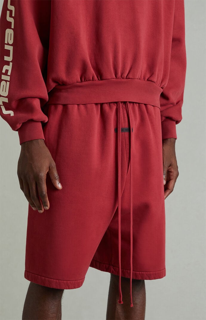 Fear of God ESSENTIALS Crimson Fleece Relaxed Sweat Shorts