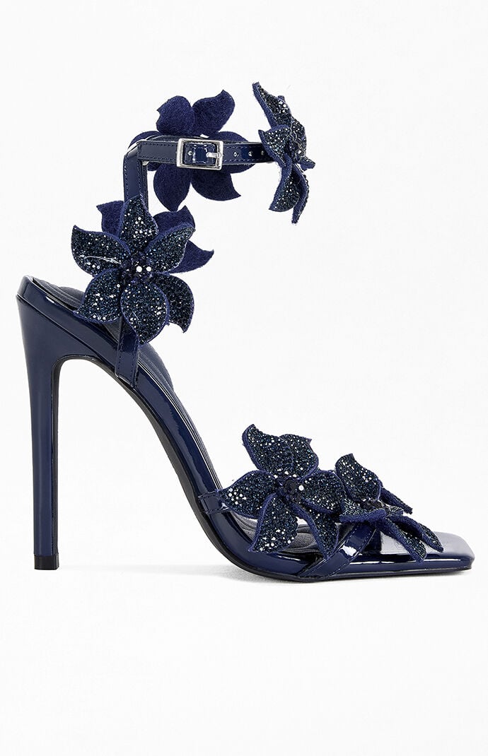 AZALEA WANG Women's Romi Navy Stiletto Sandals