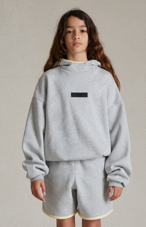 ESSENTIALS Light Heather Grey Hoodie image number 2