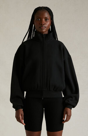 Women's Black Zip Up Jacket image number 2