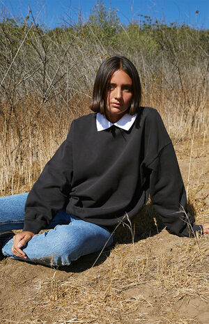 Navy & White Erica Collar Sweatshirt image number 1