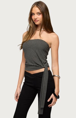 Margotte Striped Strapless Top image number 2
