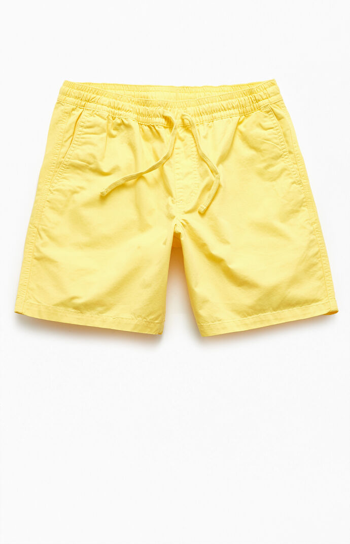 Yellow drawstring shorts clearance