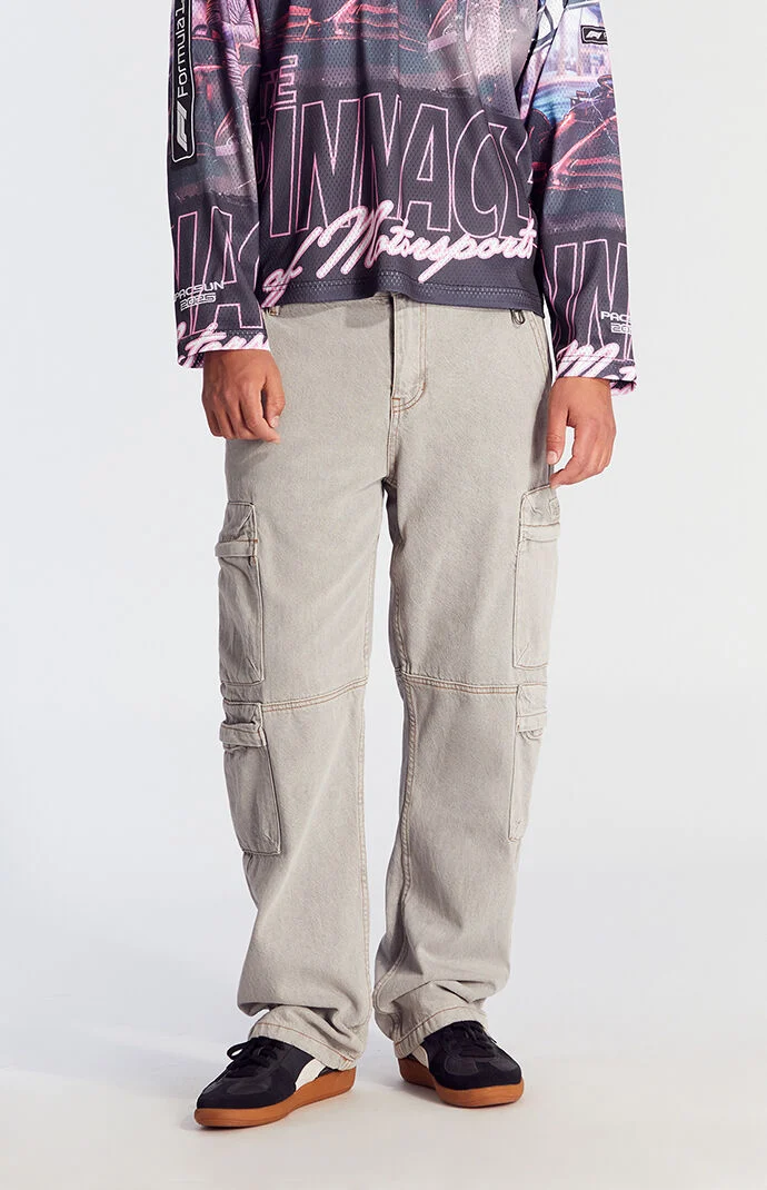 Image: Gray Baggy Cargo Jeans