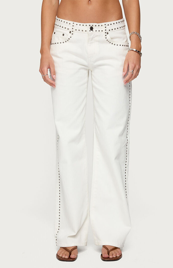 デニム・ジーパン [polysooem] SS STUDDED WASHED JEANS BLUE Polysooem Studded Washed Jeans - Blue | International Store