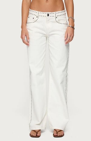 Quincy Studded Low Rise Baggy Jeans image number 1