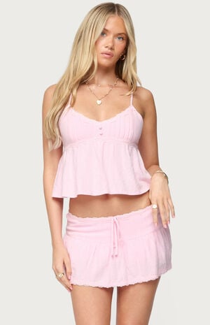 Selene Lacey Pleated Tank Top image number 1