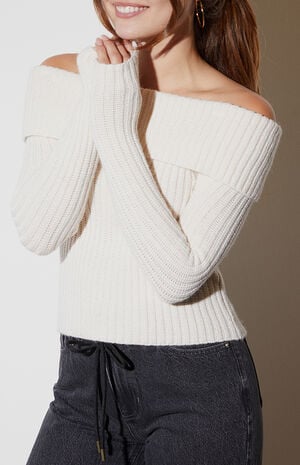 Calista Fold-Over Off-The-Shoulder Sweater image number 2