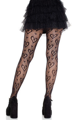 Double Heart Net Tights image number 2