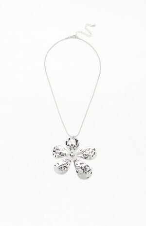 Mega Metal Flower Pendant Necklace