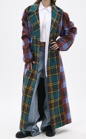 Studio Plaid Trench Coat image number 1