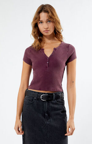 Henley Crop Top image number 1