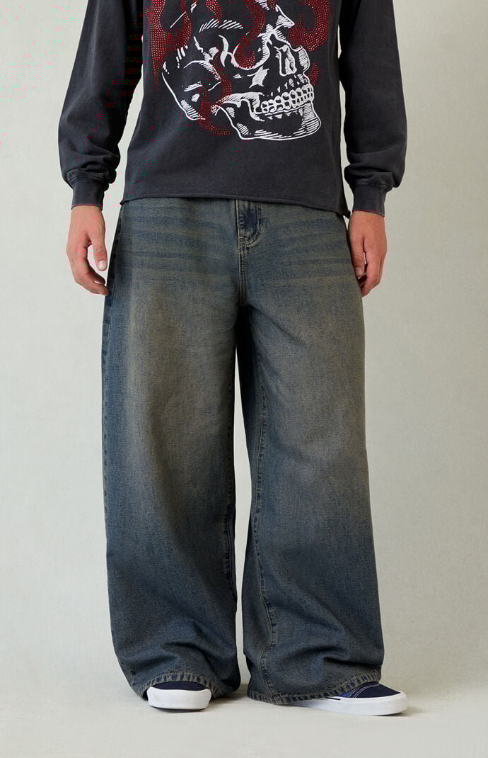 Pacsun Ryder Ultra Baggy Jeans Dark Blue Tinted