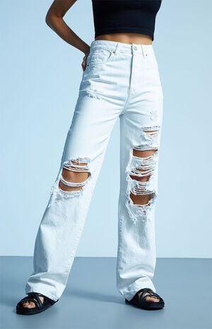 PacSun White Distressed Boyfriend Jeans | PacSun