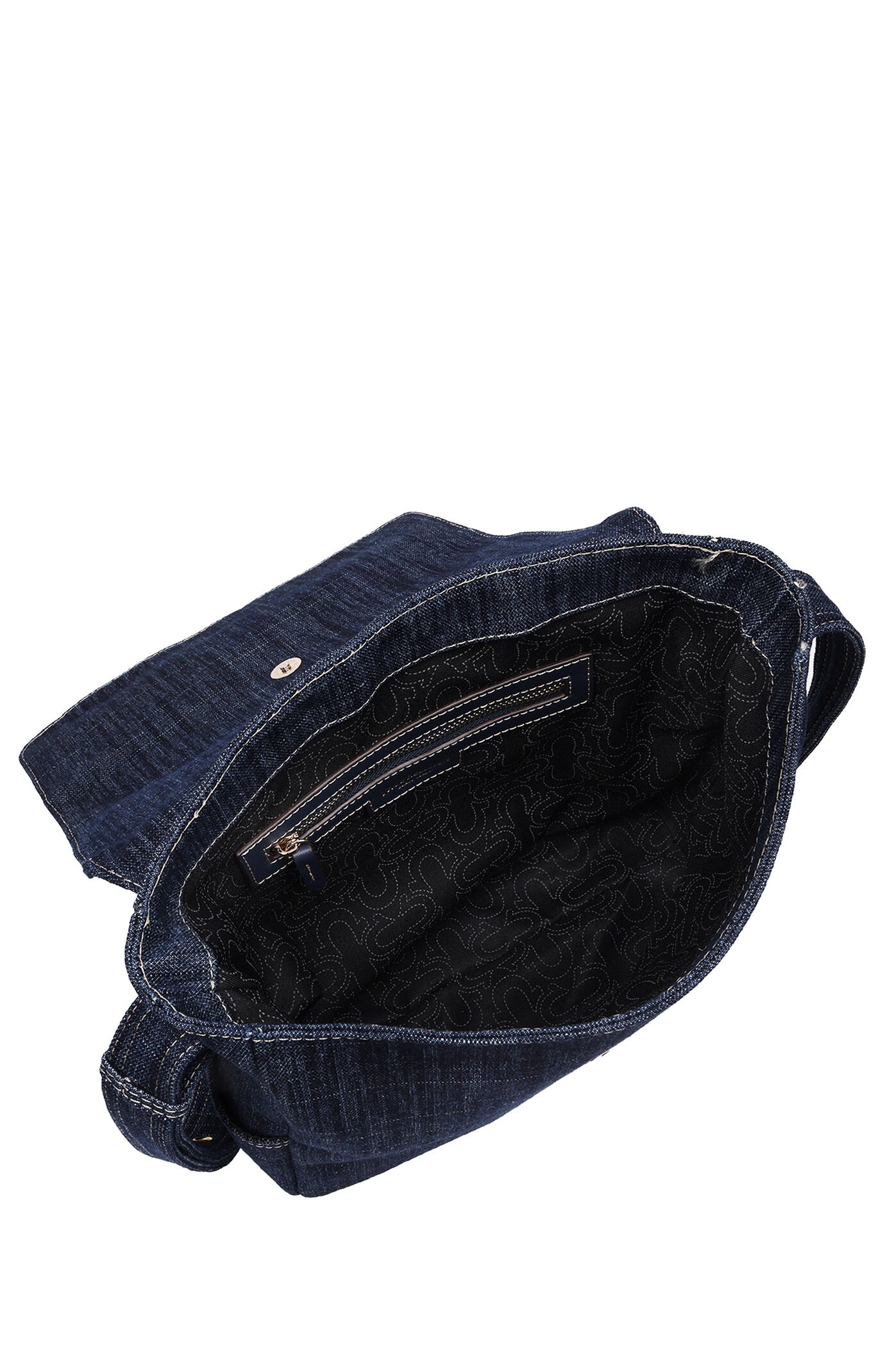 True Religion Dark Denim Multi Patch Messenger Bag