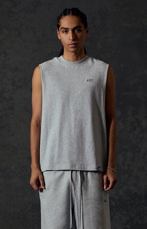 Heather Grey Standard Cut Off Muscle T-Shirt image number 2