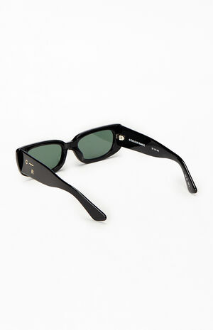 Black Y2K Skinny Square Sunglasses image number 2