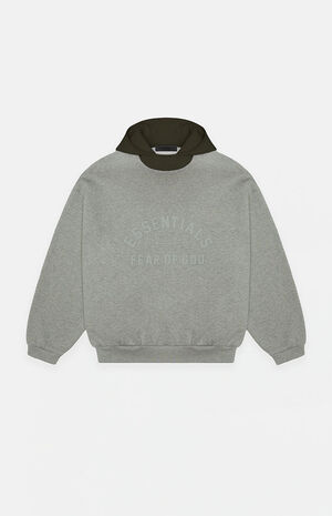 Dark Heather Oatmeal Ink Nylon Fleece Hoodie image number 6