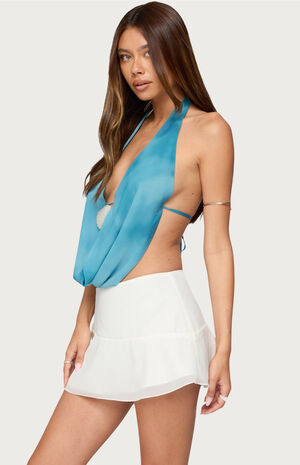 Seabound Cowl Neck Backless Halter Top image number 2