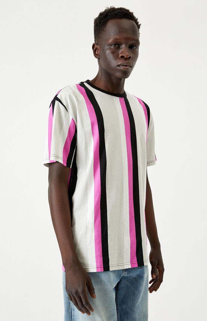 Pink Vertical Striped T-Shirt