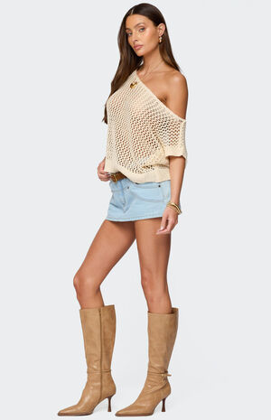 Trix Off Shoulder Open Knit Top image number 4