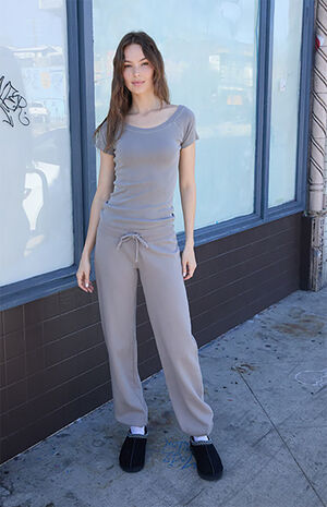 Light Gray Hilary Yoga Sweatpants image number 4