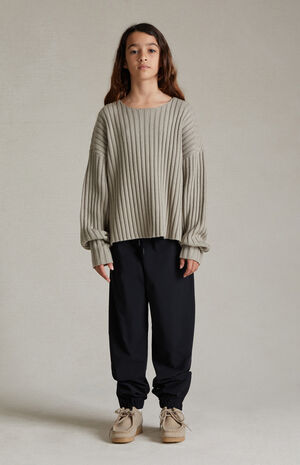 Essentials Jet Black Nylon Track Pants image number 2