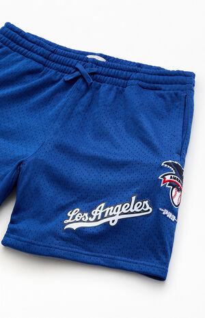 Kids LA Dodgers Mesh Basketball Shorts image number 3