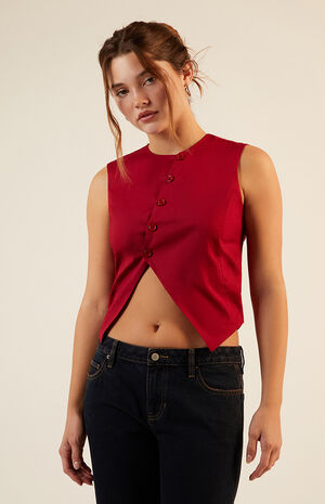 Button Up Asymmetrical Top image number 1