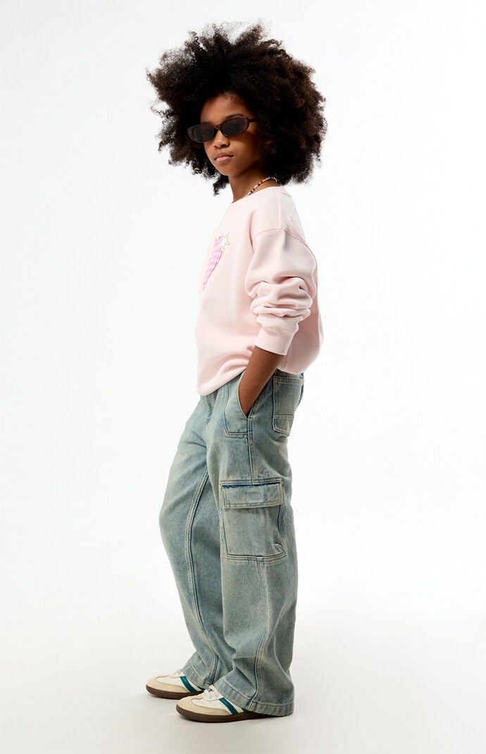 Pacsun Baggy Jeans Cargo Light Blue Tint