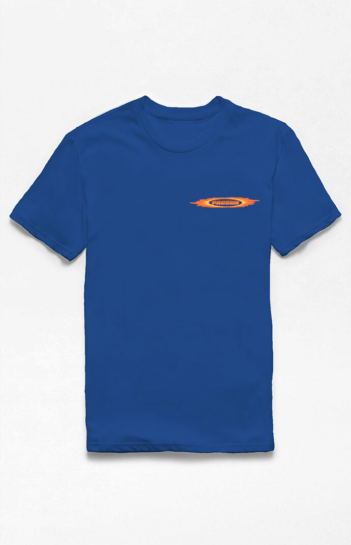 Royal Blue Flames Logo T-Shirt