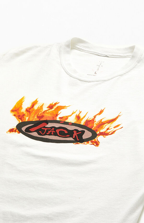 Travis Scott Cactus Jack Flame T-Shirt Cream