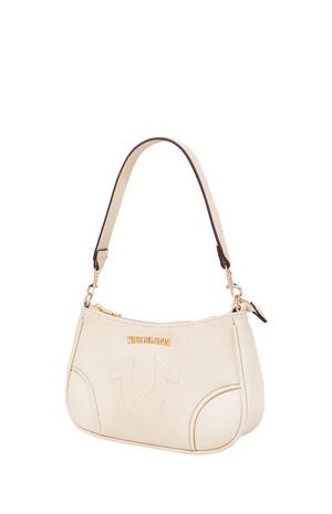 Cream Trapunto Logo Shoulder Bag image number 3