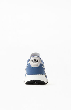 White & Blue ZX 1K Boost Shoes image number 3