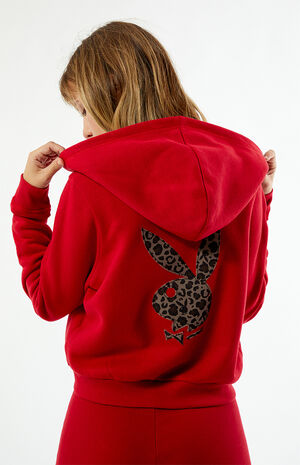 By PacSun Leopard Applique Zip Up Hoodie image number 2