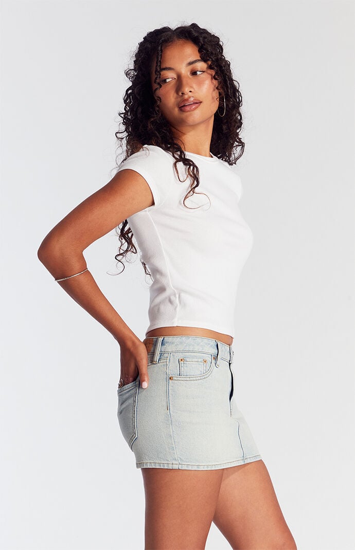 Pacsun Piper Light Indigo Low Rise Denim Micro Skirt | PacSun