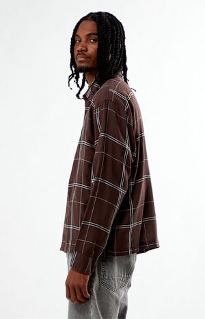 Brown Long Sleeve Classic Flannel Shirt image number 2