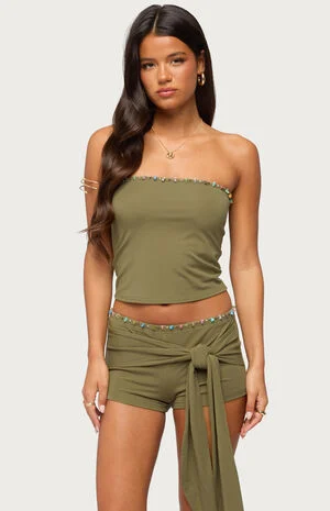 Monroah Bead Strapless Top image number 1