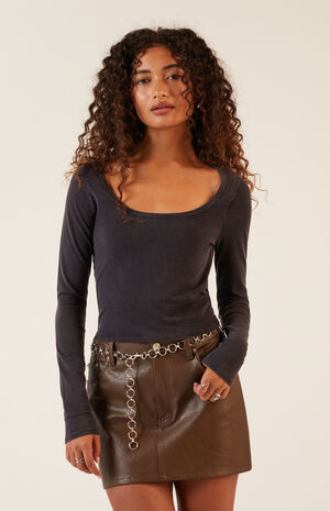 Scooped Out Long Sleeve Top image number 1