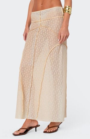 Inside Out Sheer Lace Maxi Skirt image number 2