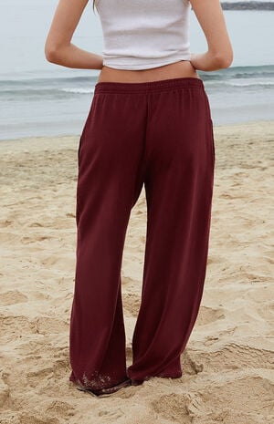 John Galt Burgundy Anastasia Tie Baggy Sweatpants | PacSun