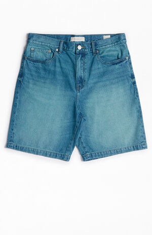 Blue Tinted Extreme Baggy Denim Shorts image number 1