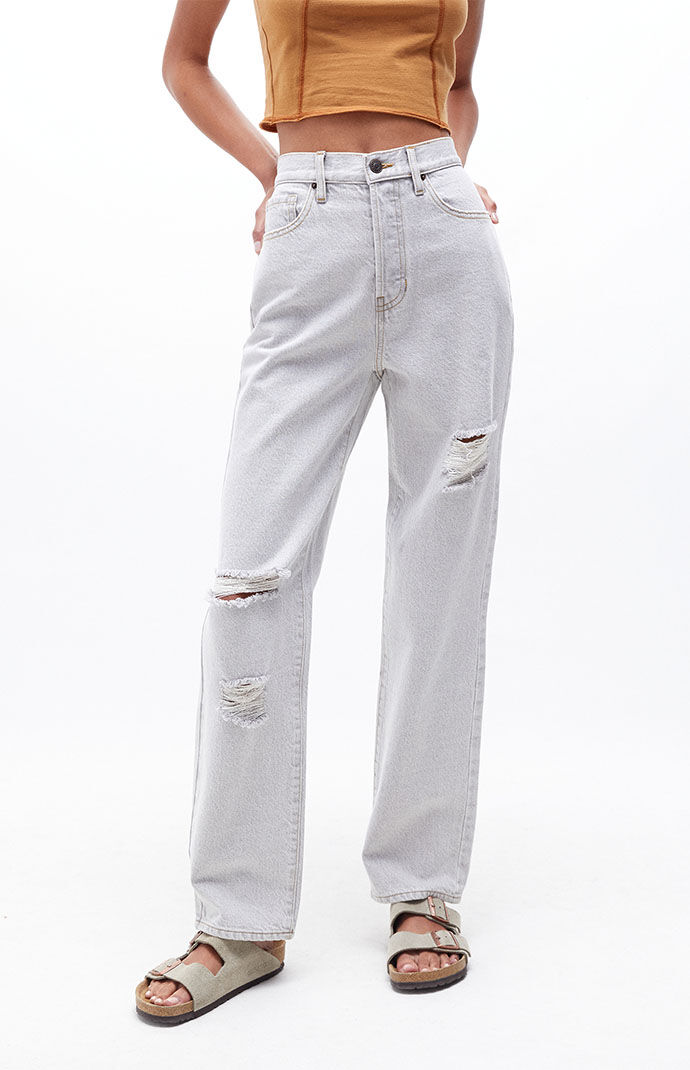 PacSun Eco Gray Ripped Dad Jeans | PacSun