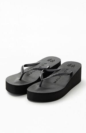 Women's Black Playa Wedge Sandals image number 2