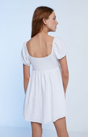 Tie Front Linen Mini Dress image number 3