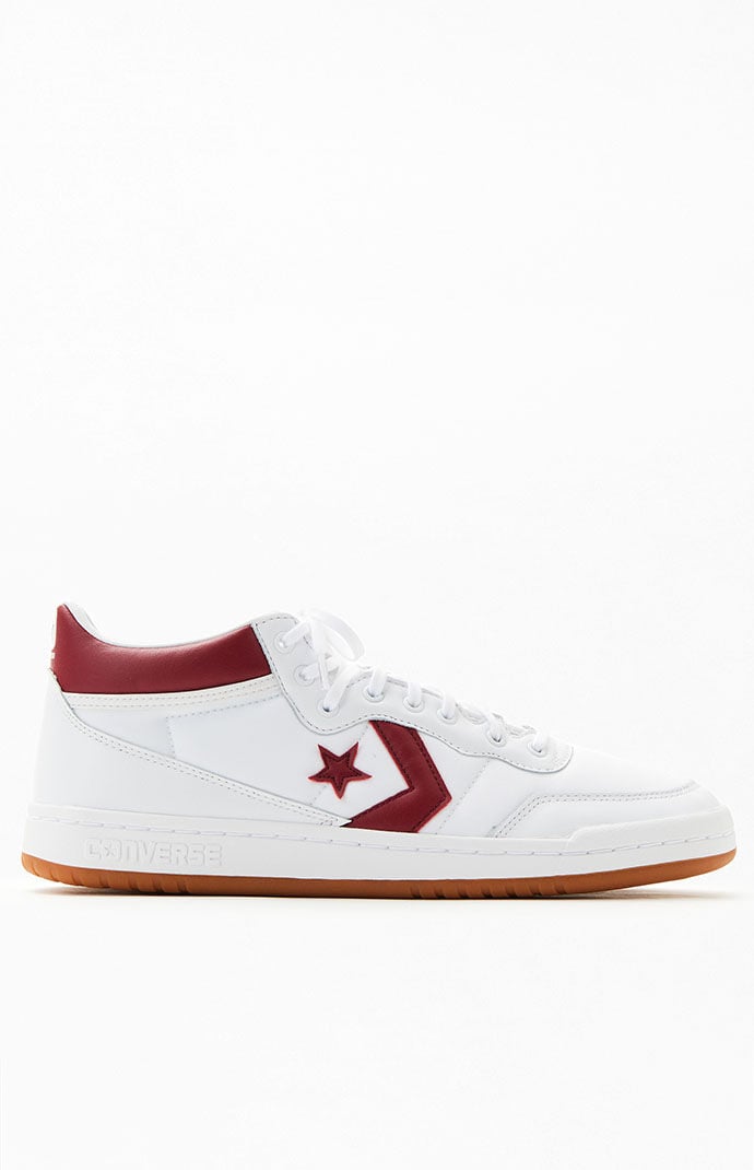 Converse White Burgundy Fastbreak Pro Shoes PacSun